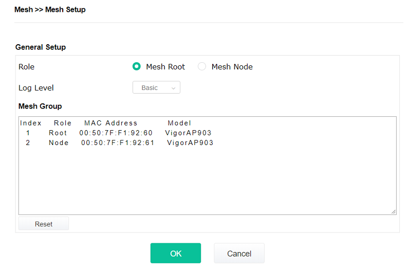a screenshot of VigorAP's Web UI